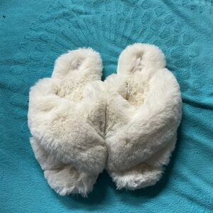 Stars Above Plush White Slippers